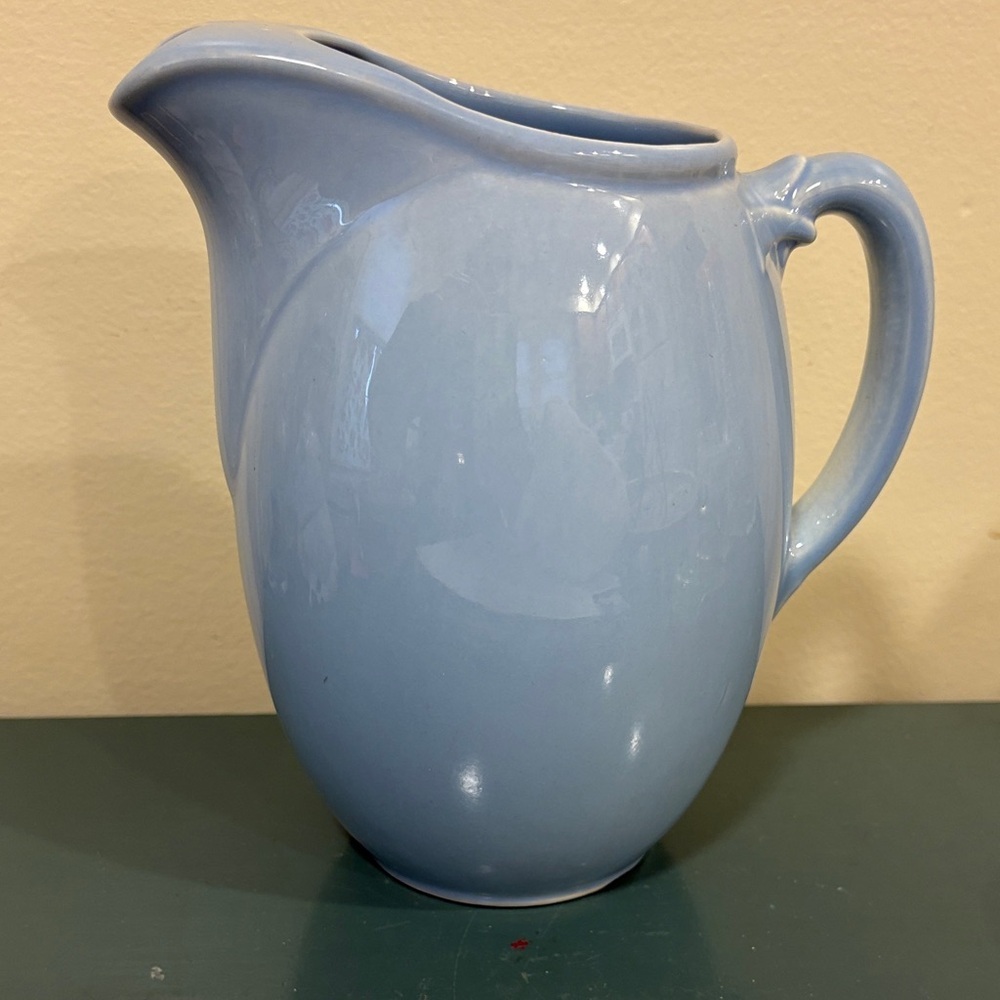 Vintage Blue Ceramic Pitcher